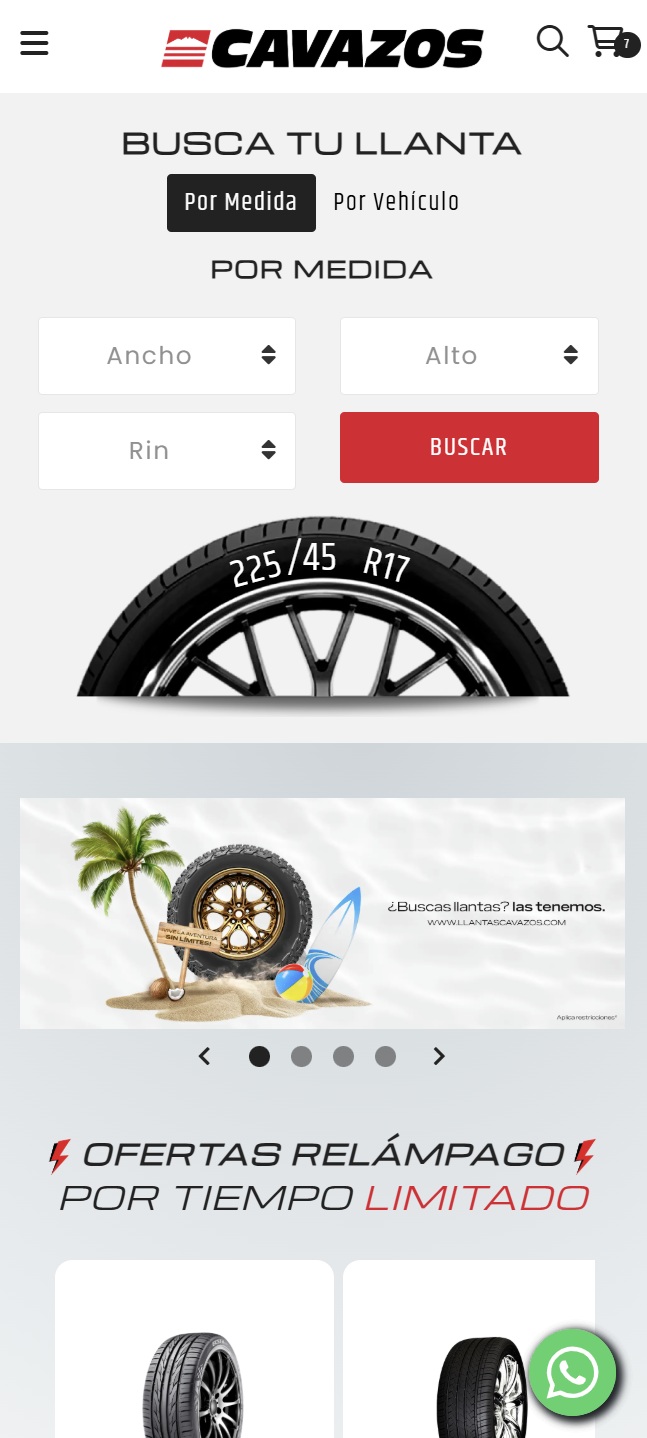 Llantas Cavazos website preview